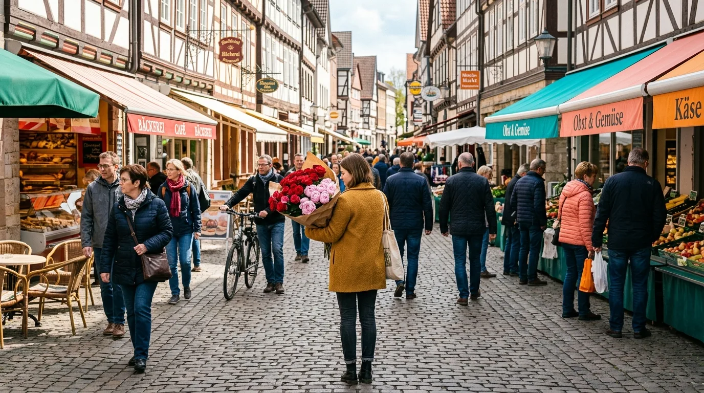 Großer Strauß roter Rosen neben einem Smartphone mit vielen Nachrichten-Benachrichtigungen — Symbolbild für Love Bombing